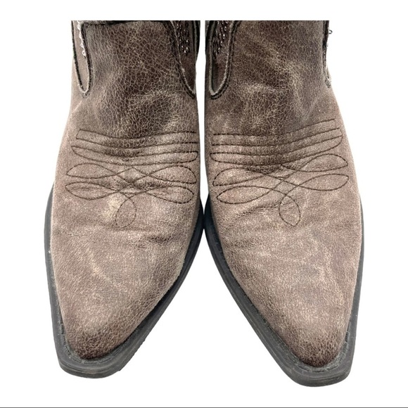 Madden Girl Sanoma Vegan Brown Taupe Short Western Boots Size 6.5 - Picture 9 of 15